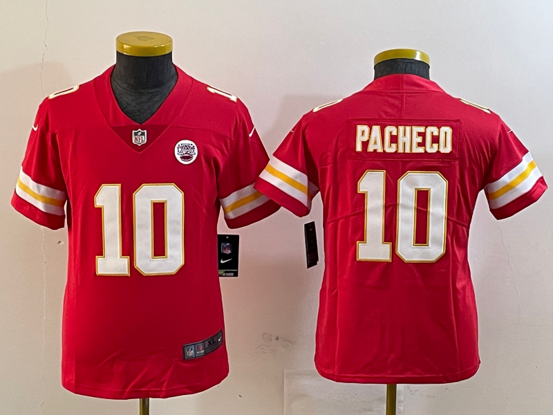 Youth 2025 Kansas City Chiefs #10 Pacheco red Nike NFL jersey style 43->youth nfl jersey->Youth Jersey